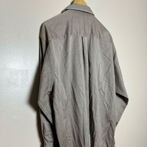 CLEARANCE! Men’s Brown Jos. A. Bank Herringbone Button Down Size XL VGUC - Picture 4 of 6